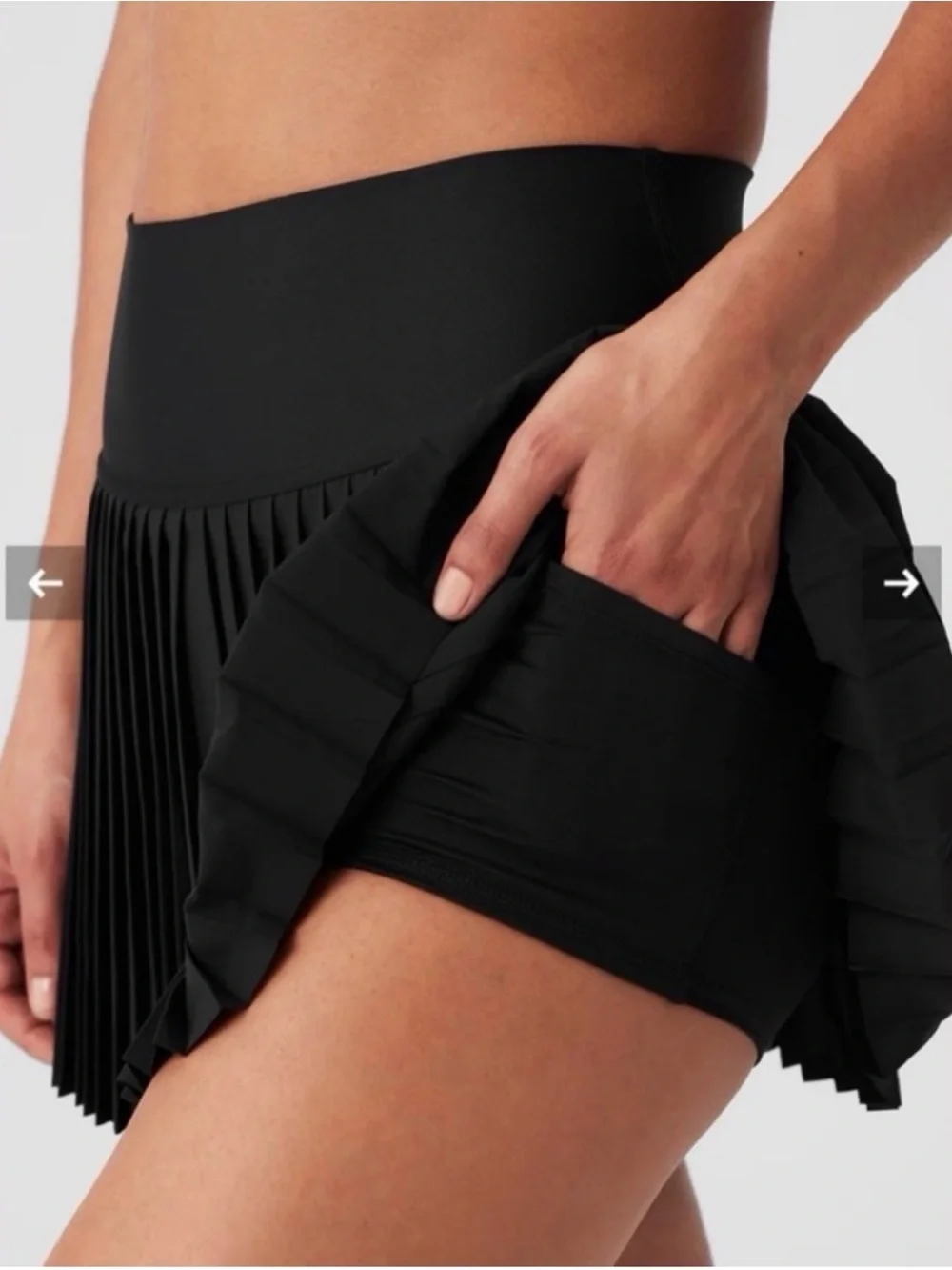 ALO - GRAND SLAM TENNIS SKIRT - JUPE TENNIS SKORT - BLACK - XS - BRAND NEW